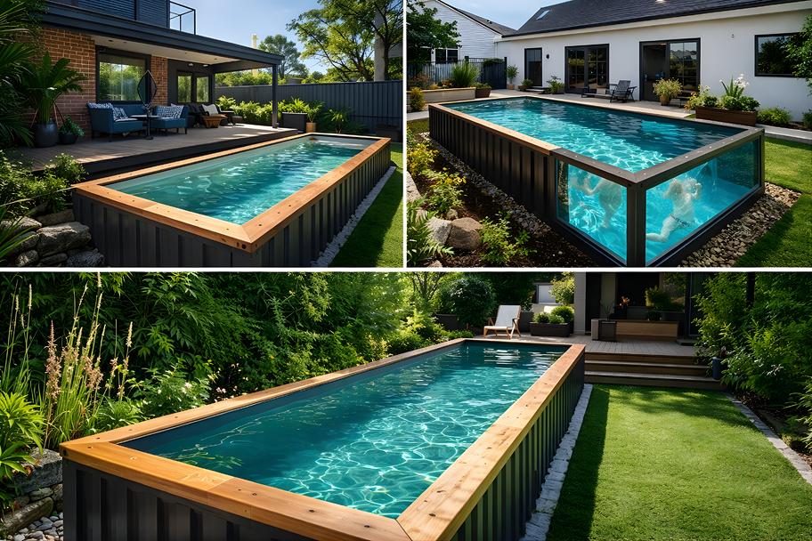 above ground shipping container pool