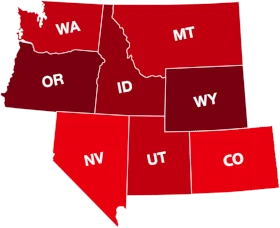 USA states map dry box