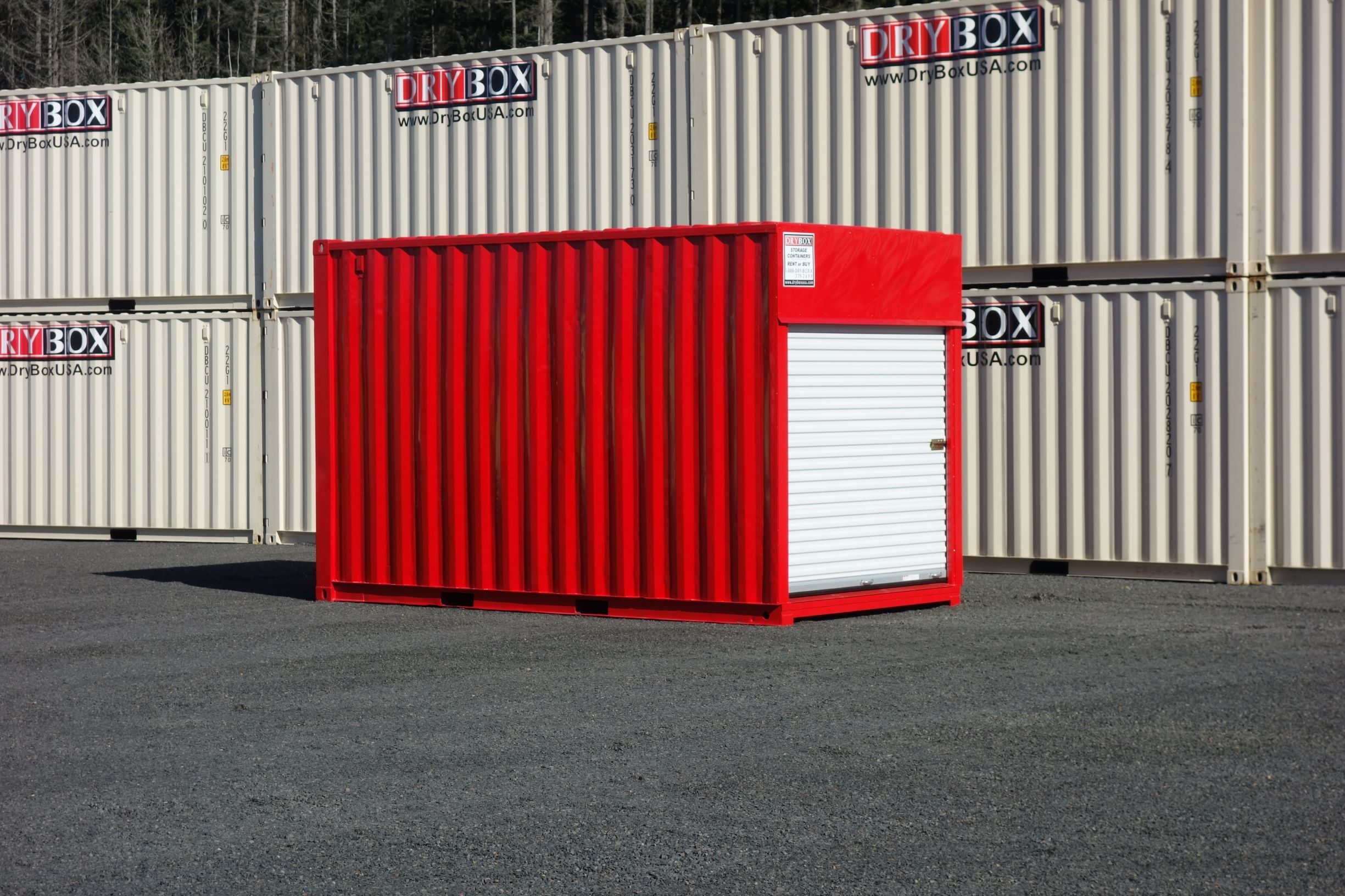 15 foot red custom roll up door