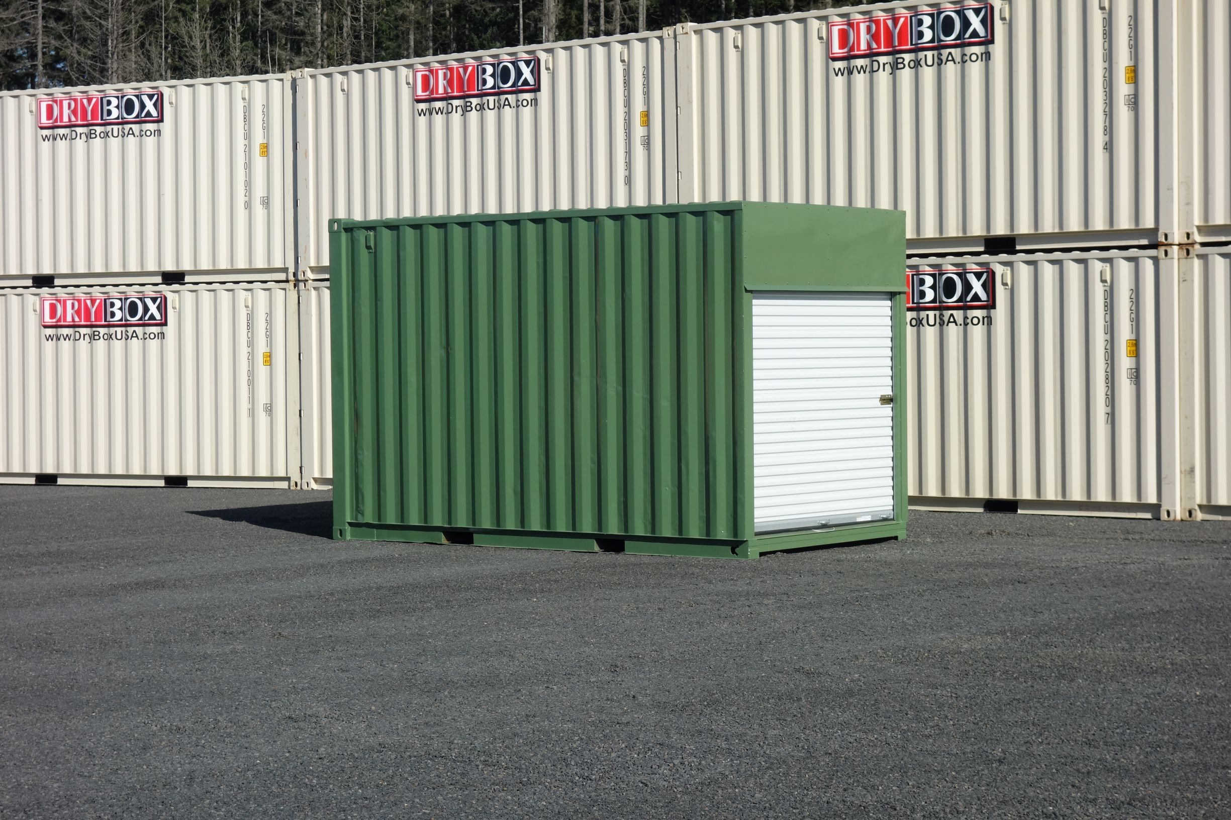 15 foot green custom roll up door