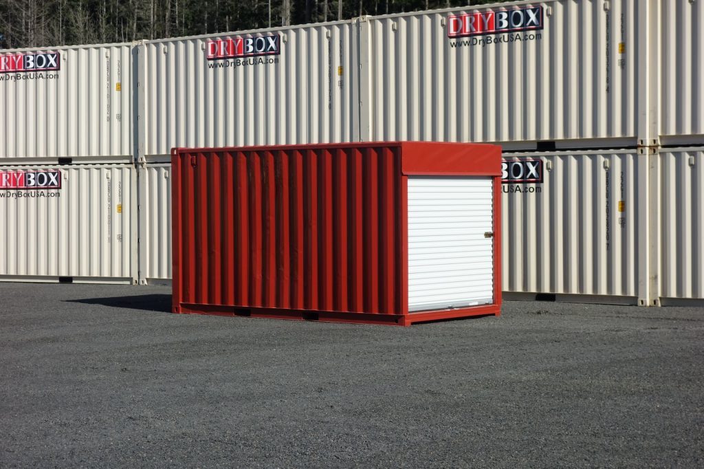 15 foot red custom roll up door