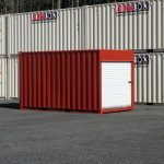 15 foot red custom roll up door