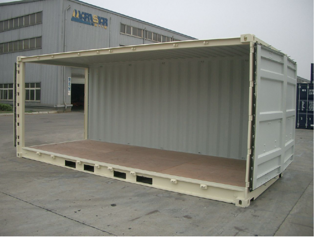 open shipping containers