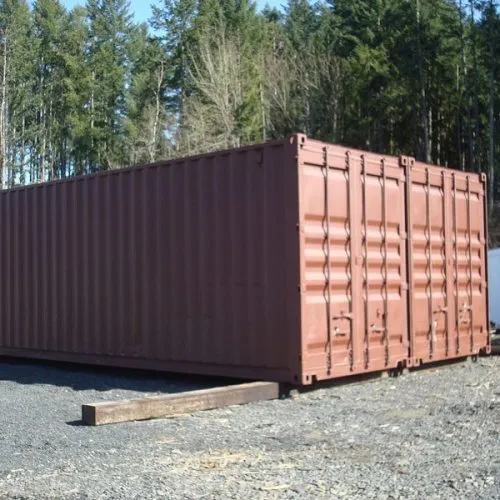 used 24 hc burnt red shipping container