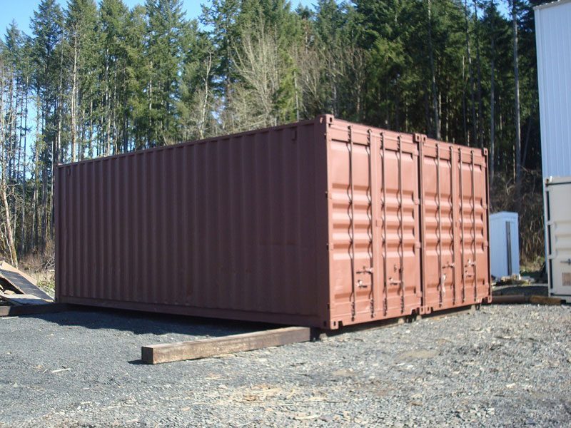 used 24 hc burnt red shipping container