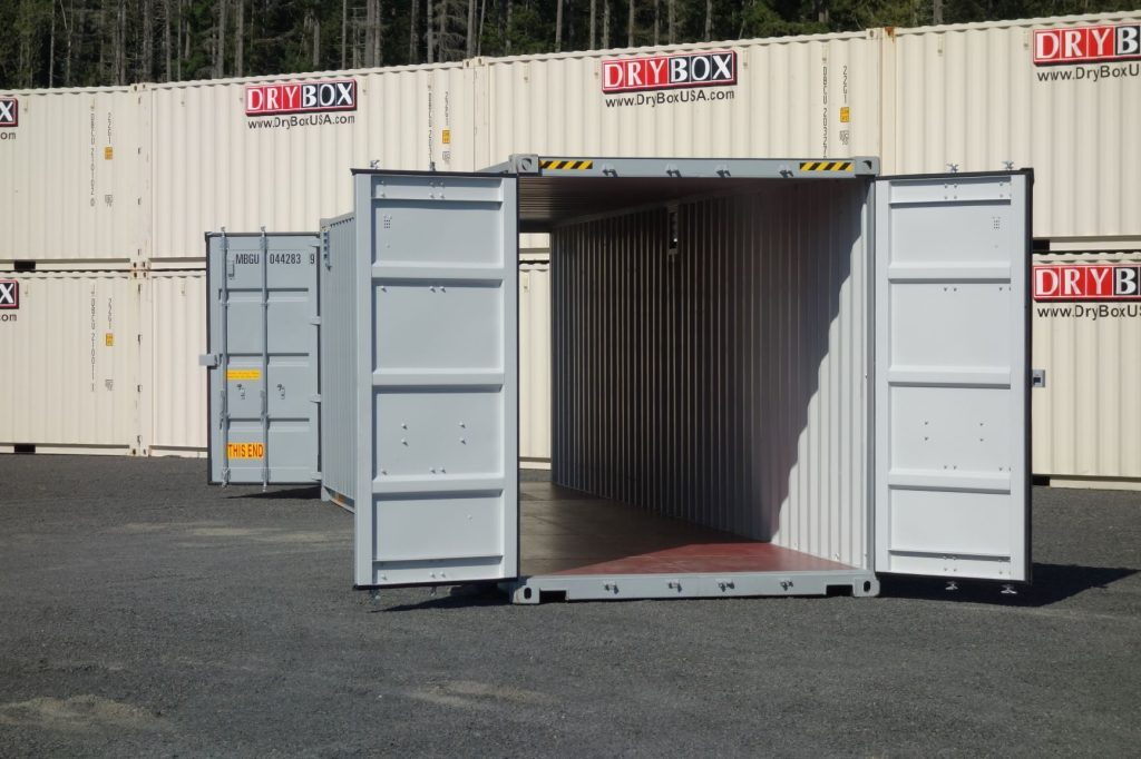 40 foot gray double door shipping container