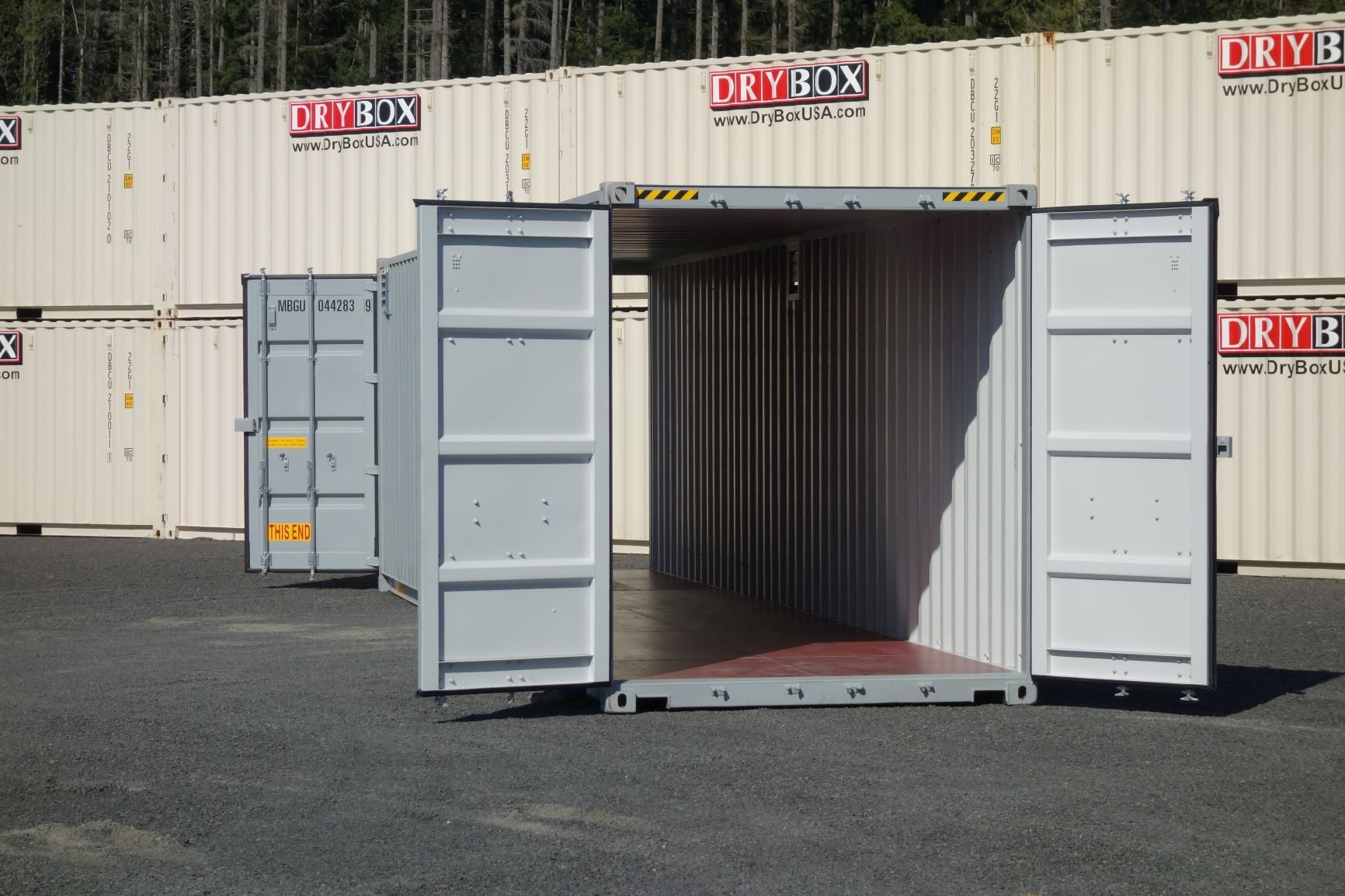 40 foot gray double door shipping container