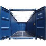 open top blue shipping container