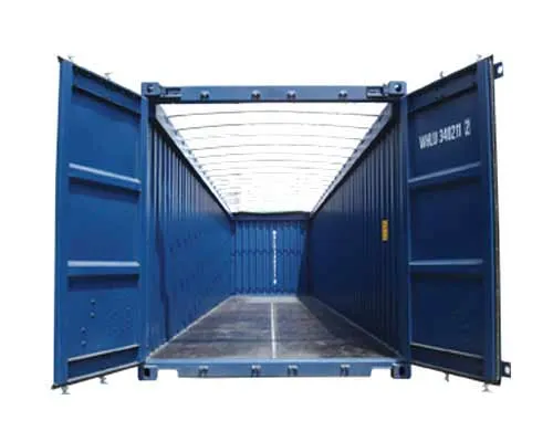 open top blue shipping container