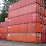used 45 hc burnt red shipping container