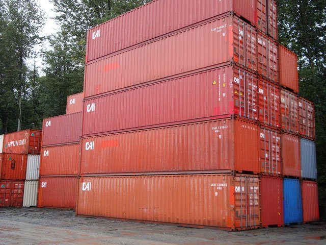 used 45 hc burnt red shipping container
