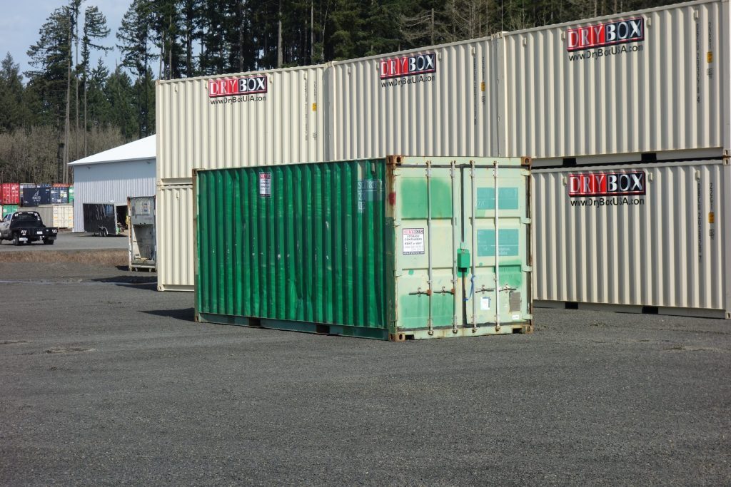 green drybox shipping container