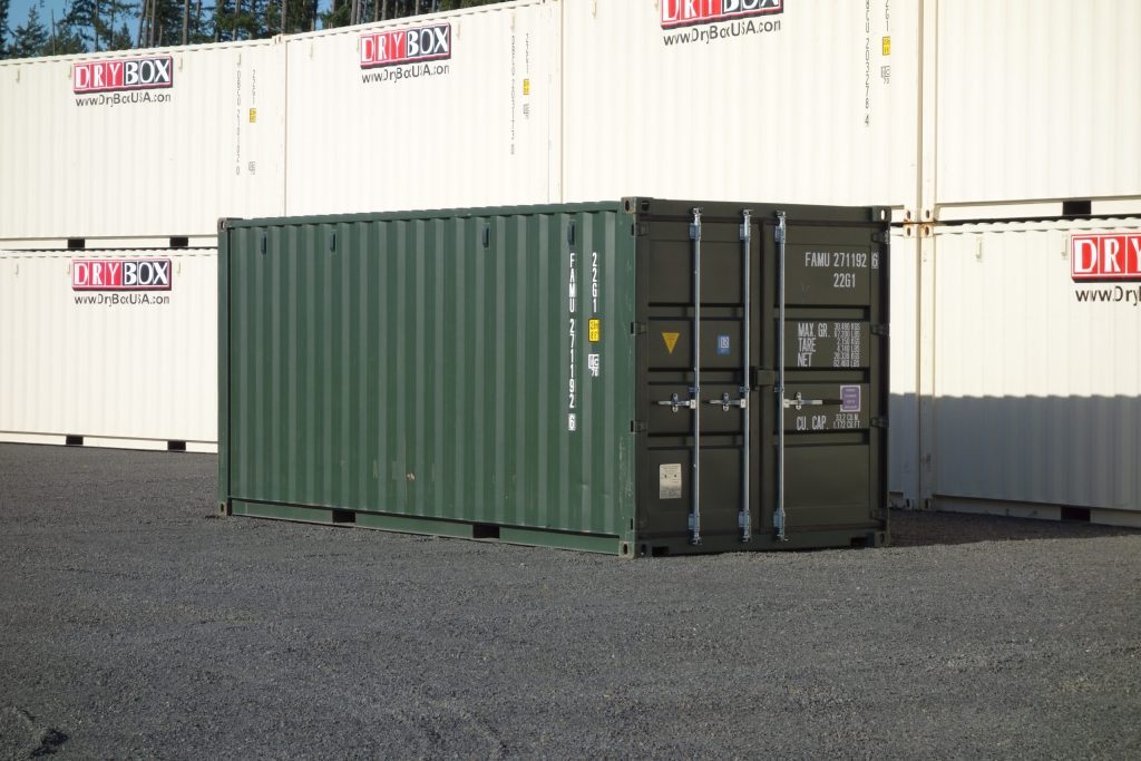green drybox shipping container
