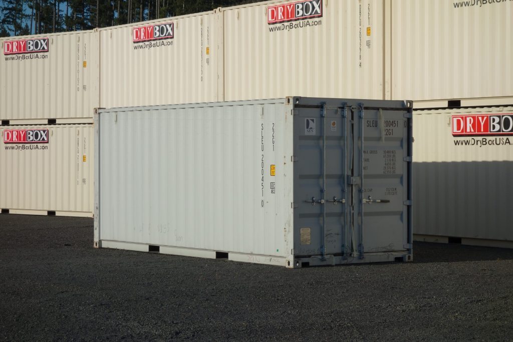 drybox stacked beige shipping containers