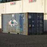 blue shipping container