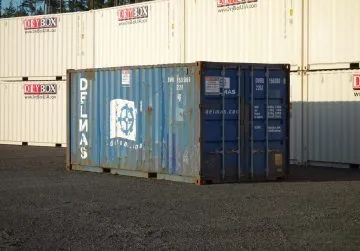 blue shipping container