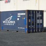 blue shipping container
