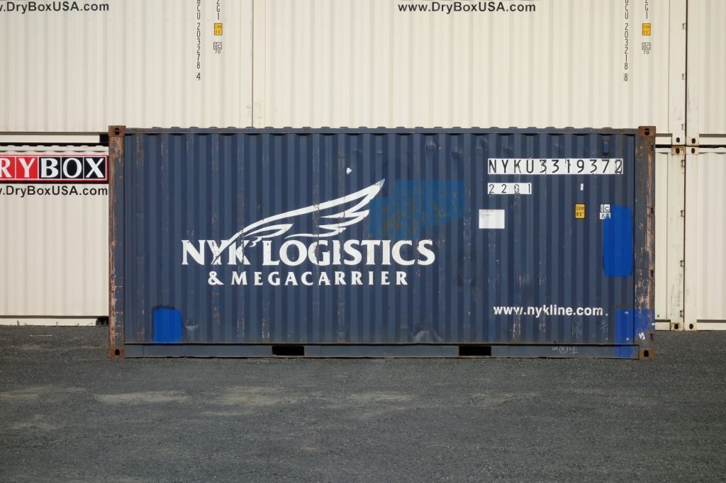 blue shipping container