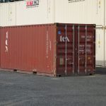 burgundy shipping container