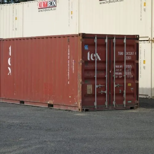burgundy shipping container