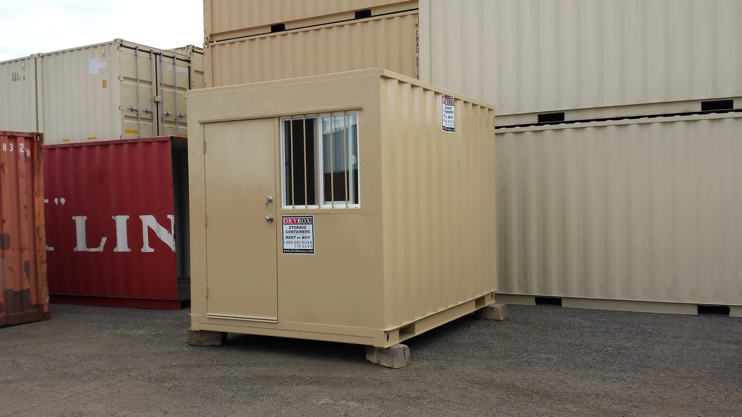 10 foot shipping container with man door office