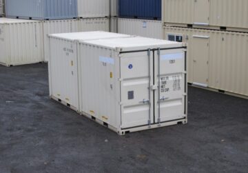 12ft shipping container with a lock box
