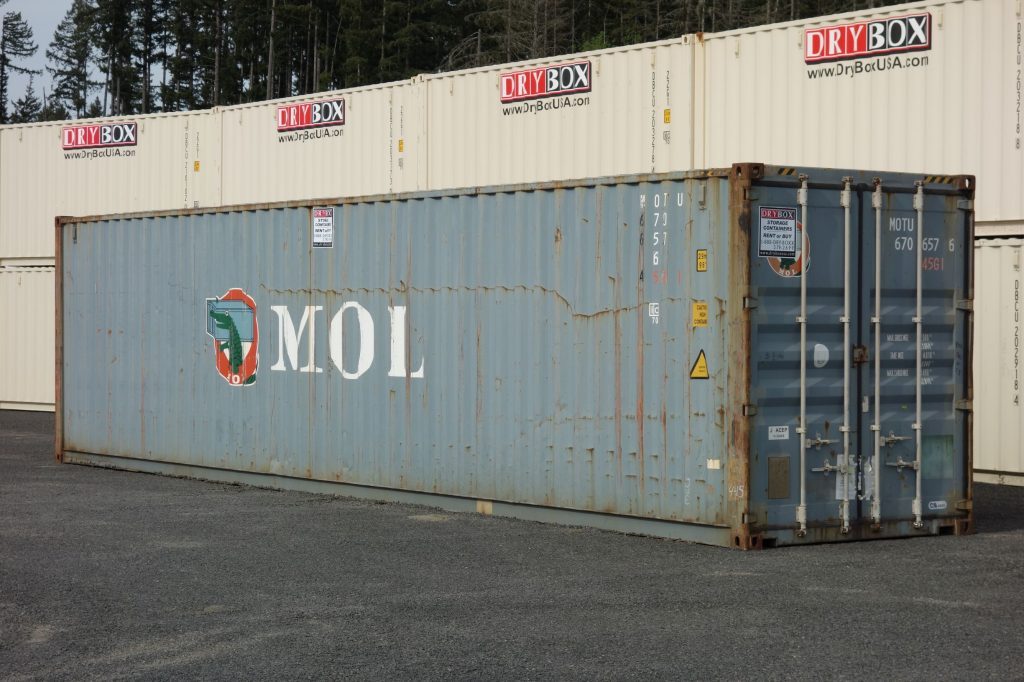 Used 40ft high cube WWT shipping container with MOL markings
