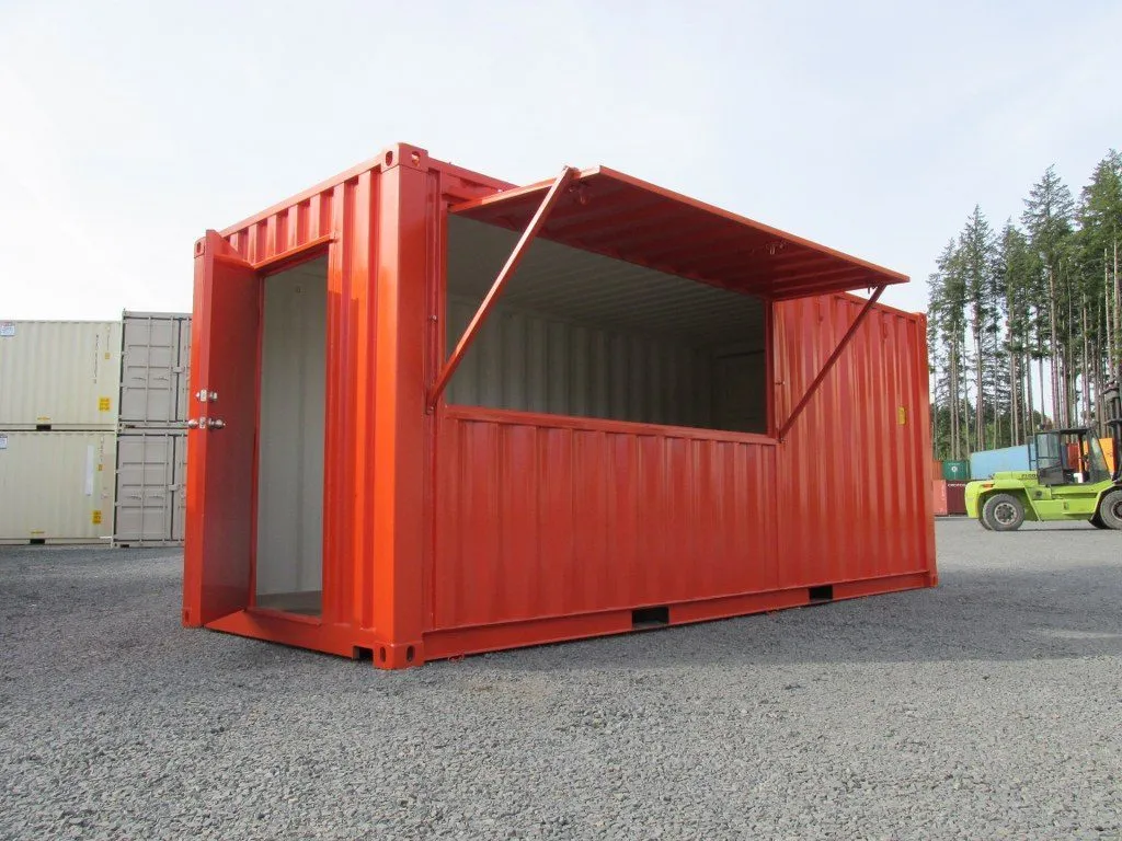 drybox shipping container turned into concession stand