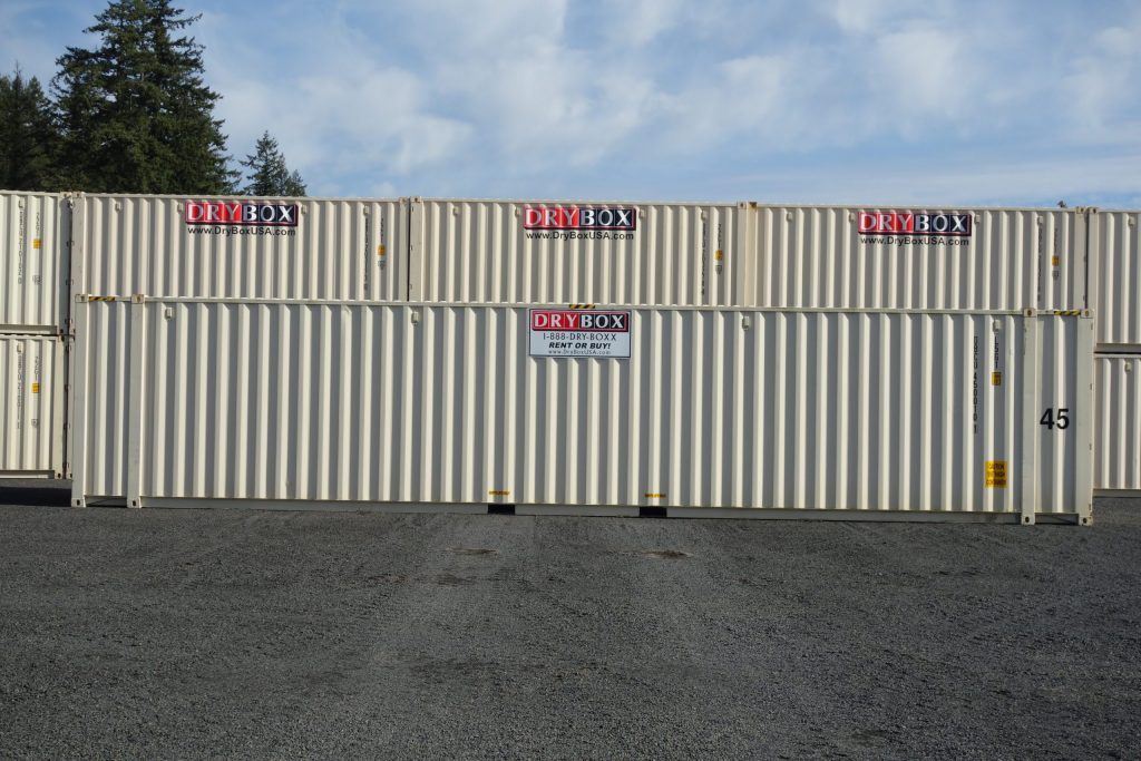 side view of 40ft high cube containers