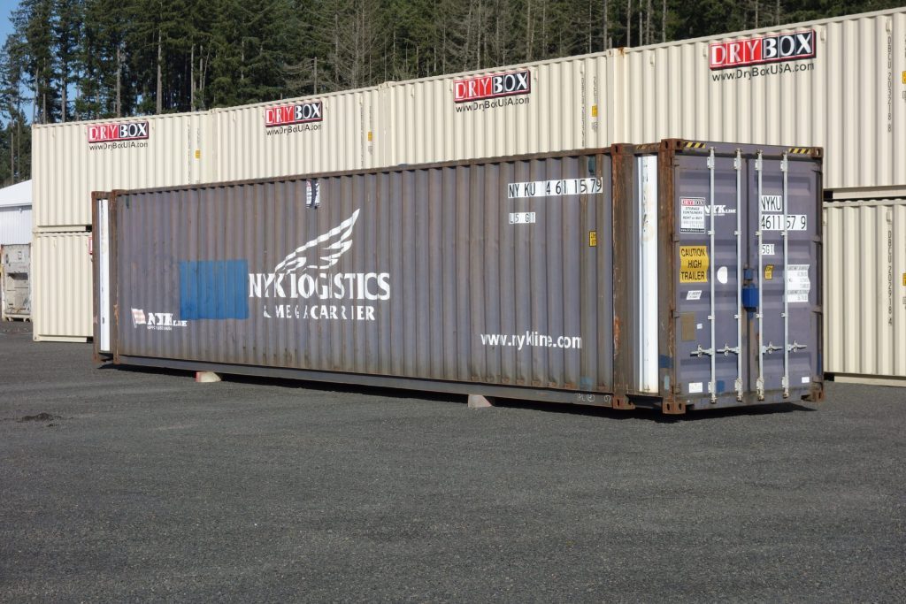 drybox stacked beige shipping containers