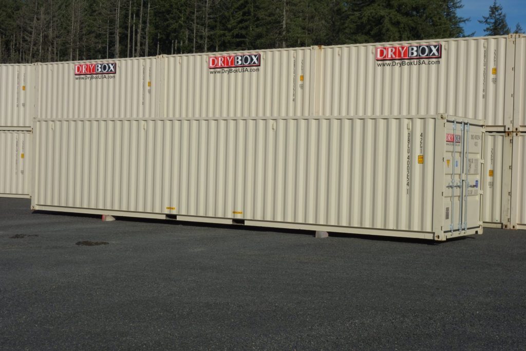 drybox stacked beige shipping containers
