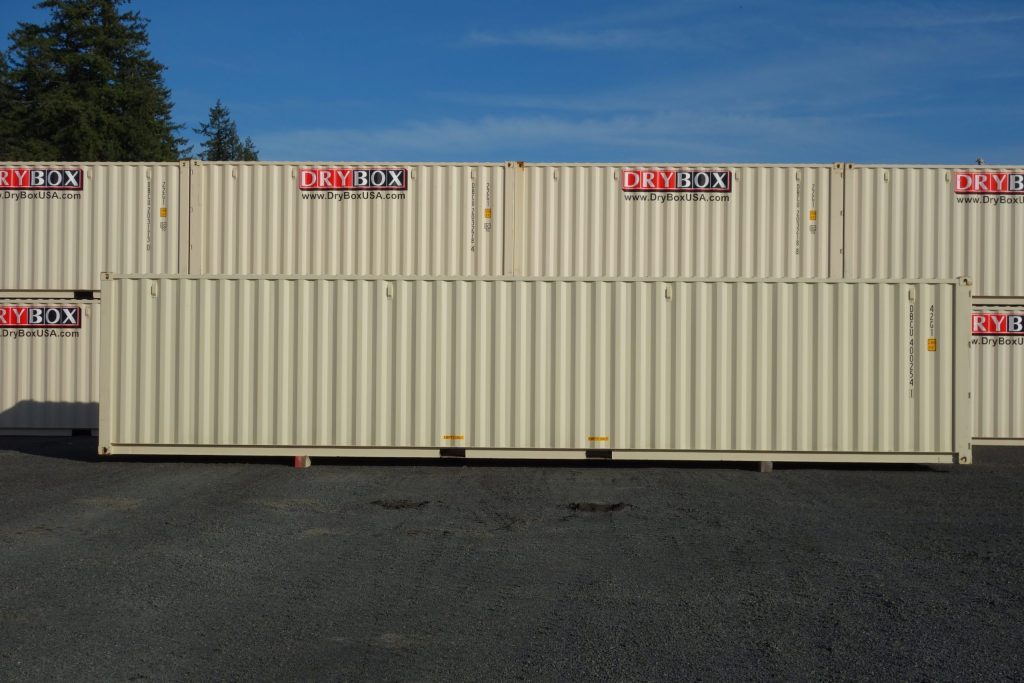 drybox stacked beige shipping containers