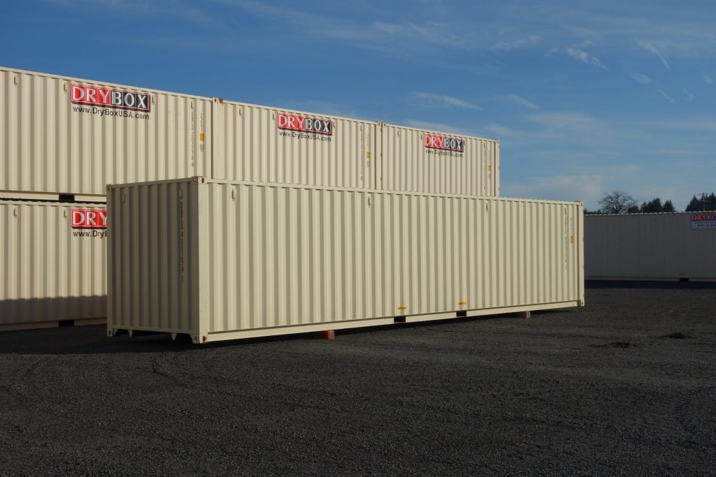 drybox stacked beige shipping containers