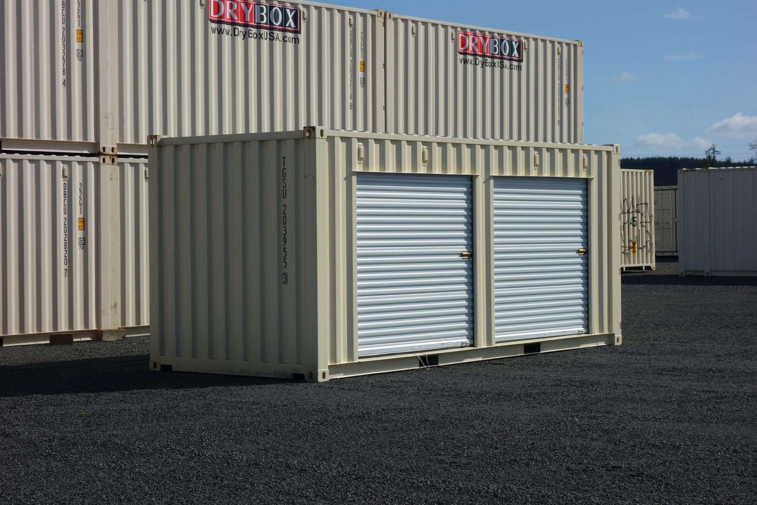 shipping container with roll up doors