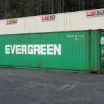 evergreen green shipping container