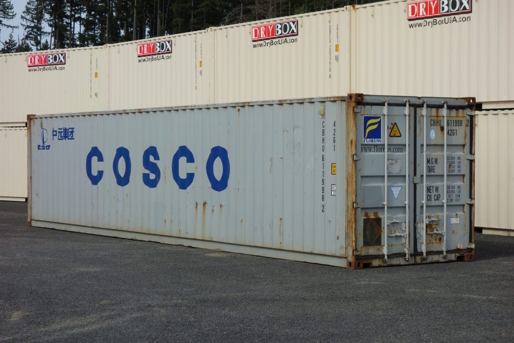 drybox stacked beige shipping containers