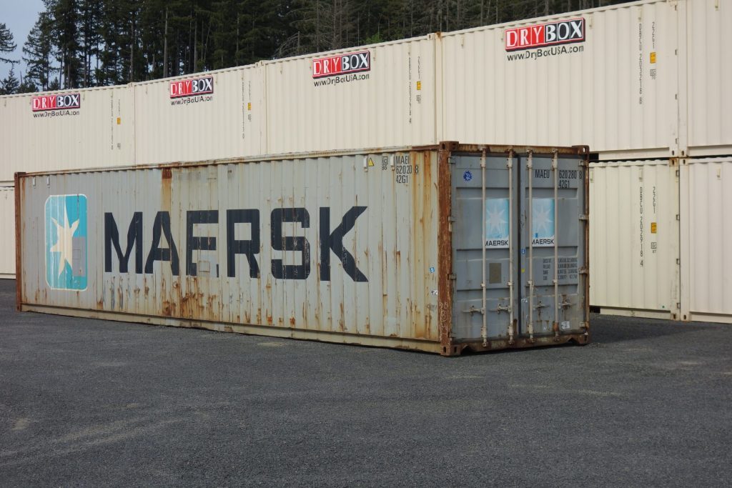 drybox stacked beige shipping containers