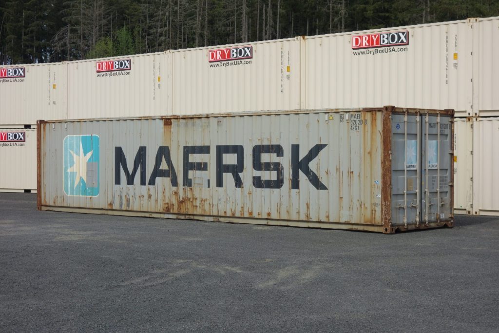 drybox stacked beige shipping containers
