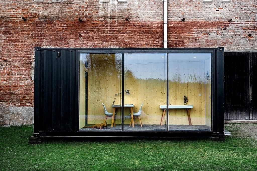 shipping container turned into an office