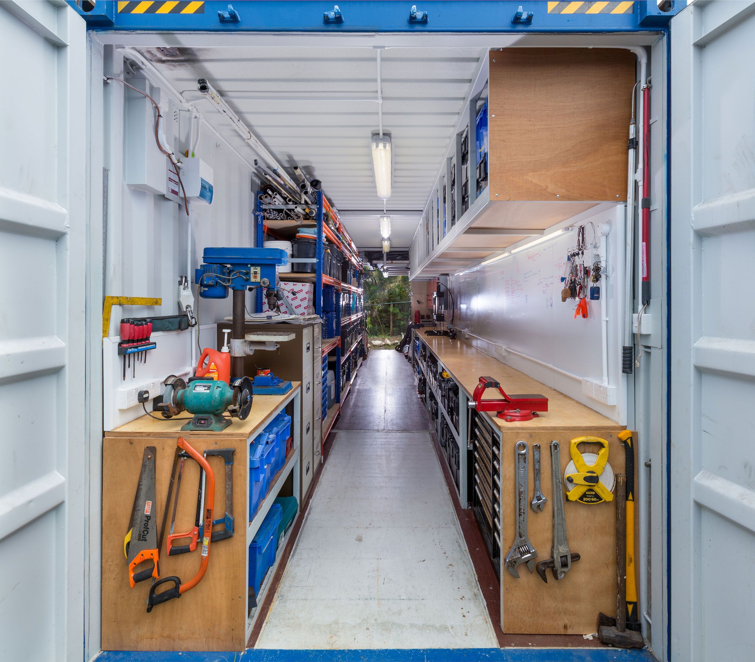 shipping container turned into a workshop