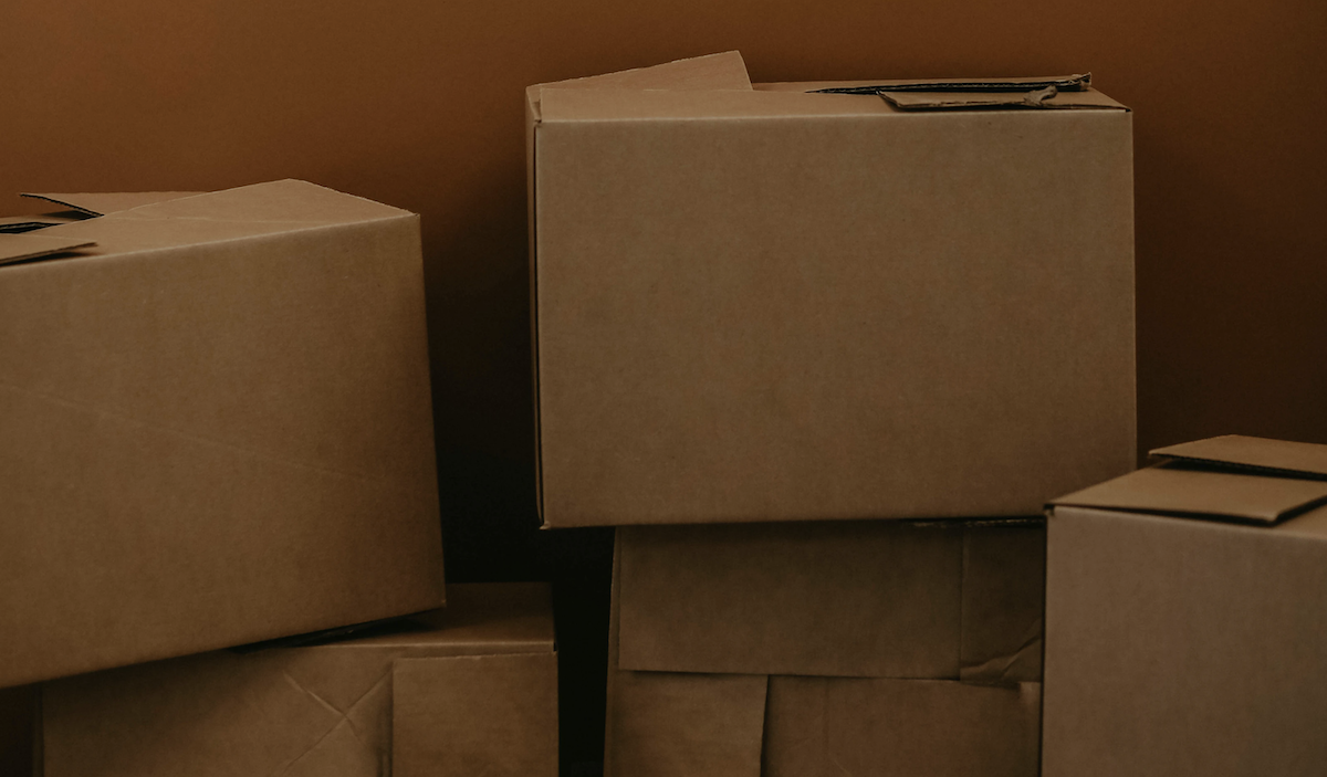 moving boxes in a storage container