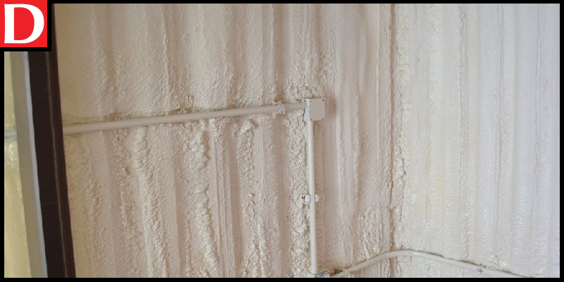 A shipping container insulated with closed cell spray foam