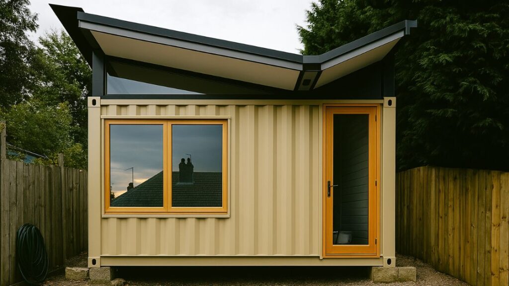 butterfly roof for shipping container tiny homes or studios