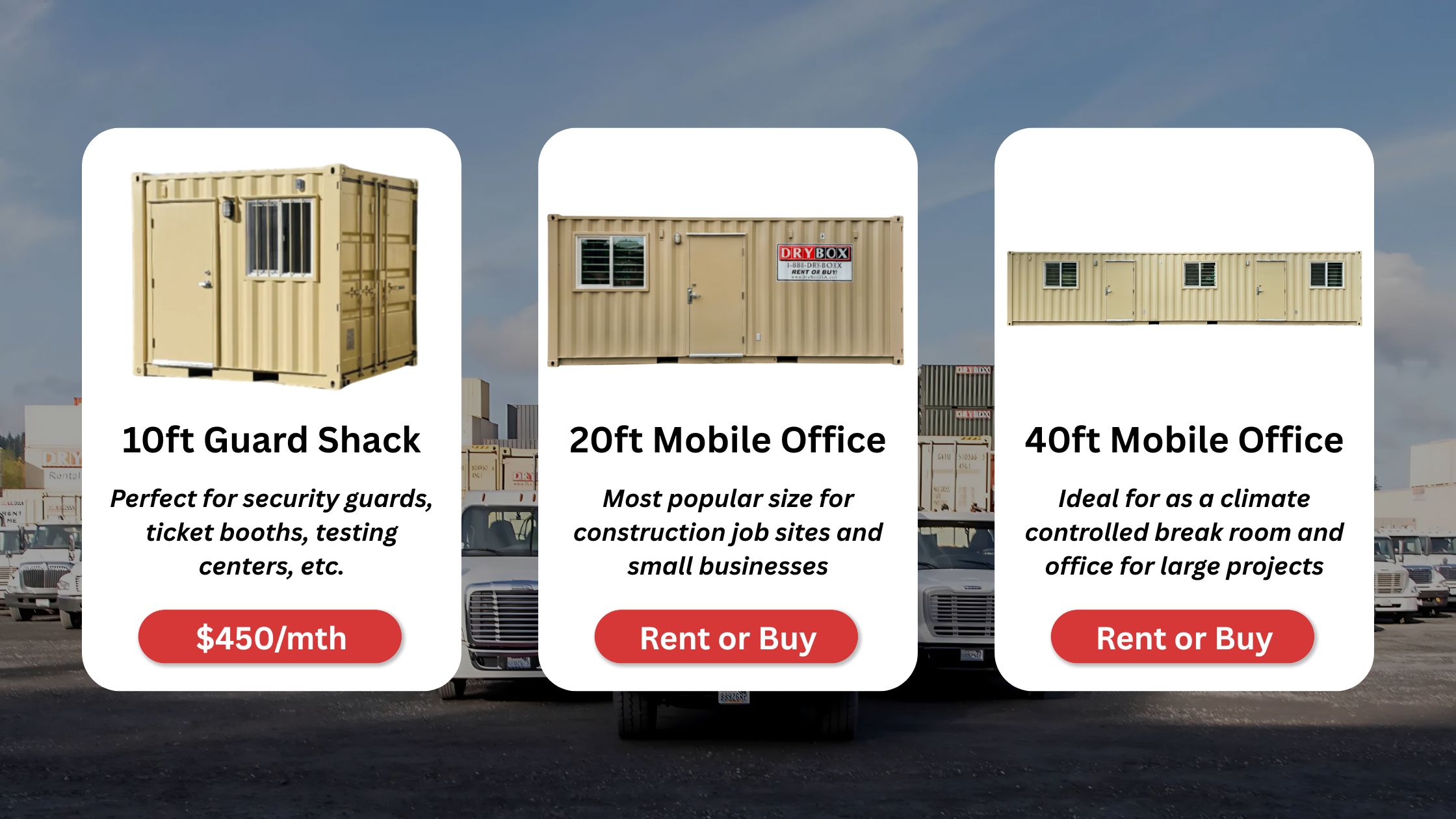 Portable offices for rent in Yakima