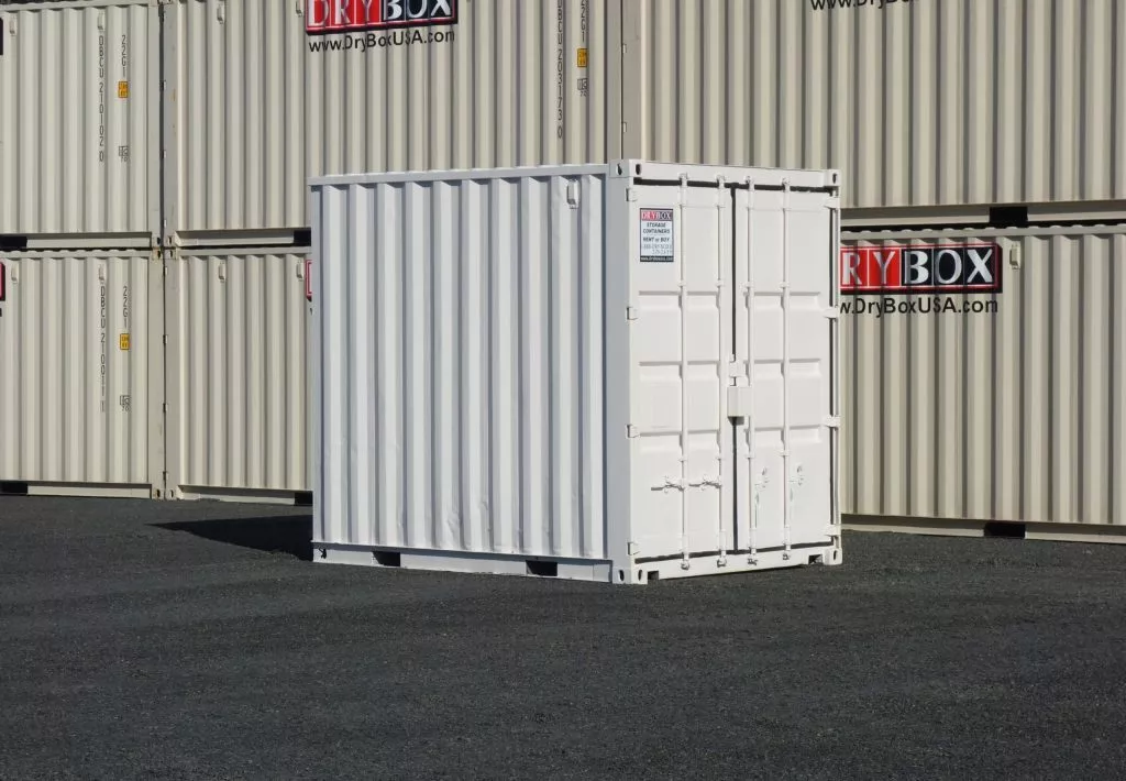 10ft Used Shipping Container 1 10 White Cutdown with Cargo Doors 2 scaled