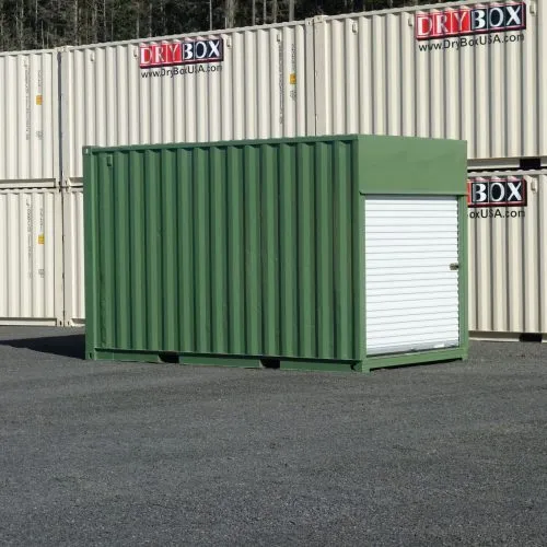 15 foot green custom roll up door