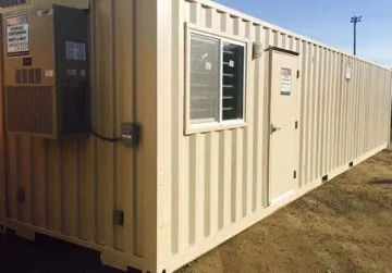 shipping container turned into office building