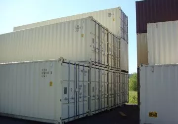 40ft New High Cube Container 5 drybox stacked beige shipping containers