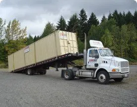 shipping containers on a truck