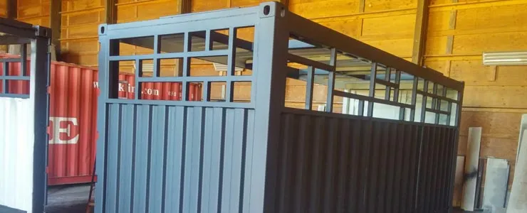 slideback blue shipping container